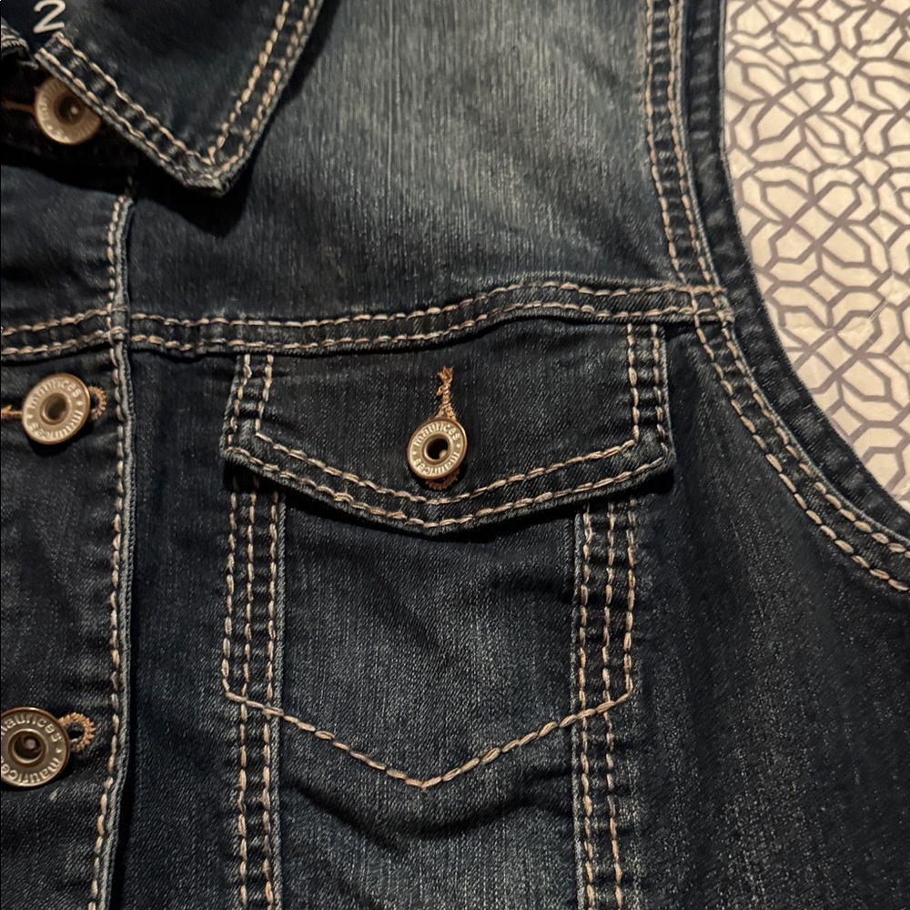 Maurices Dark Blue Denim Vest - Picture 3 of 9